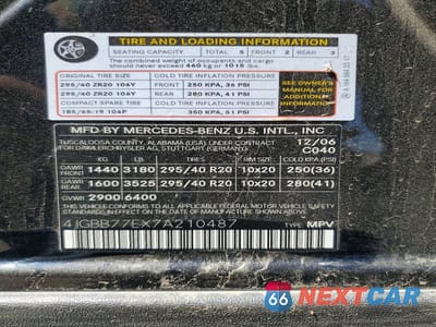 Zdjęcie 12 z 12 samochodu: 2007 MERCEDES-BENZ ML 63 AMG VIN:4JGBB77EX7A210487 - miniatura