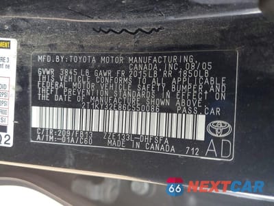 Zdjęcie 12 z 12 samochodu: 2006 TOYOTA COROLLA MATRIX XRS VIN:2T1KY32E86C550086 - miniatura