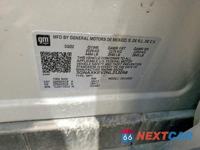 Zdjęcie 13 z 13 samochodu: 2022 CHEVROLET EQUINOX LT VIN:3GNAXKEV2NL212058 - miniatura