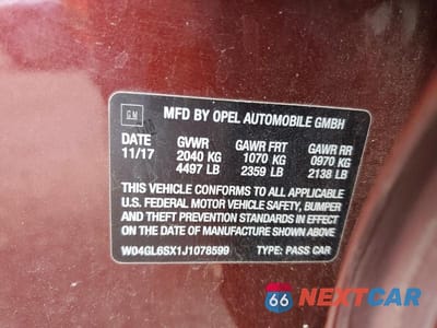 Zdjęcie 12 z 12 samochodu: 2018 BUICK REGAL PREFERRED VIN:W04GL6SX1J1078599 - miniatura