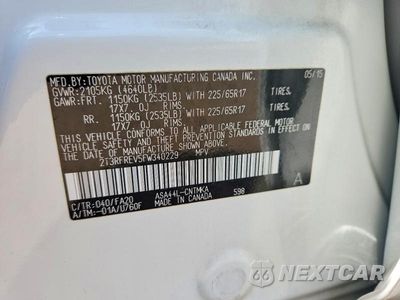 Zdjęcie 12 z 12 samochodu: 2015 TOYOTA RAV4 XLE VIN:2T3RFREV5FW340229 - miniatura