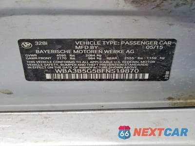 Zdjęcie 12 z 12 samochodu: 2015 BMW 328 XI SULEV VIN:WBA3B5G58FNS19870 - miniatura