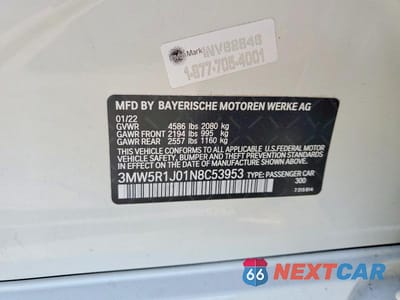 Zdjęcie 13 z 13 samochodu: 2022 BMW 330I VIN:3MW5R1J01N8C53953 - miniatura
