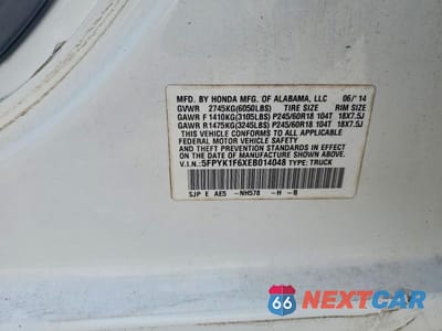 Zdjęcie 12 z 12 samochodu: 2014 HONDA RIDGELINE RTL-S VIN:5FPYK1F6XEB014048 - miniatura