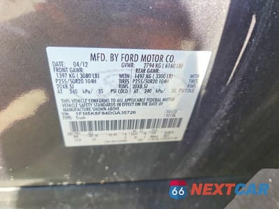Zdjęcie 13 z 13 samochodu: 2013 FORD EXPLORER LIMITED VIN:1FM5K8F84DGA35726 - miniatura