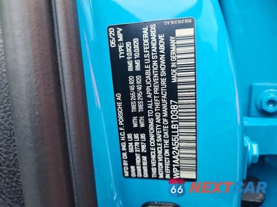 Zdjęcie 13 z 13 samochodu: 2020 PORSCHE MACAN VIN:WP1AA2A55LLB10387 - miniatura