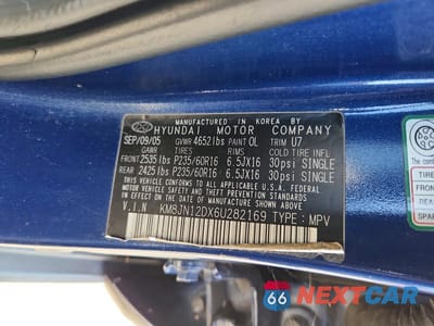 Zdjęcie 12 z 12 samochodu: 2006 HYUNDAI TUCSON GLS VIN:KM8JN12DX6U282169 - miniatura