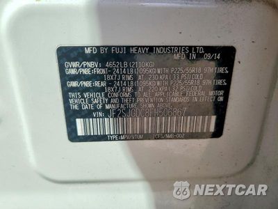 Zdjęcie 13 z 13 samochodu: 2015 SUBARU FORESTER 2.0XT PREMIUM VIN:JF2SJGDC8FH506867 - miniatura