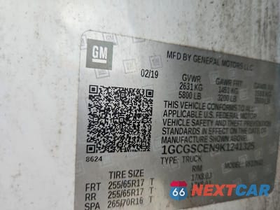 Zdjęcie 12 z 12 samochodu: 2019 CHEVROLET COLORADO LT VIN:1GCGSCEN9K1241325 - miniatura