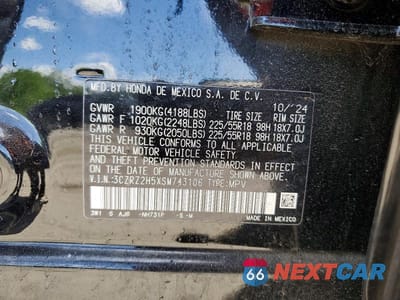 Zdjęcie 13 z 13 samochodu: 2025 HONDA HR-V SPORT VIN:3CZRZ2H5XSM743106 - miniatura