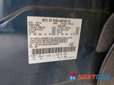 Zdjęcie 13 z 13 samochodu: 2016 FORD EDGE TITANIUM VIN:2FMPK4K97GBC49072 - miniatura