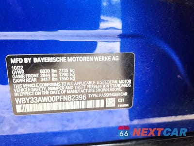 Zdjęcie 13 z 13 samochodu: 2023 BMW I4 M50 VIN:WBY33AW00PFN82396 - miniatura