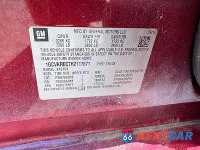 Zdjęcie 12 z 12 samochodu: 2017 CHEVROLET SILVERADO K1500 LT VIN:1GCVKREC7HZ117671 - miniatura