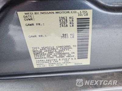 Zdjęcie 12 z 12 samochodu: 2019 NISSAN ALTIMA S VIN:1N4BL4BV7KC120711 - miniatura