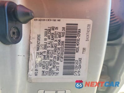 Zdjęcie 12 z 12 samochodu: 2002 TOYOTA CAMRY XLE V6 VIN:4T1BF30K22U513896 - miniatura