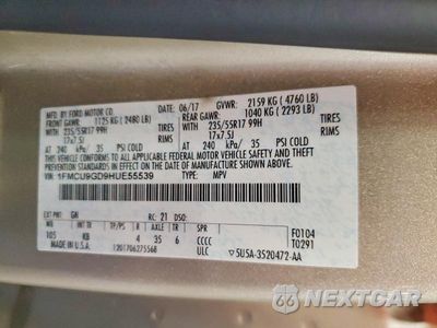 Zdjęcie 13 z 13 samochodu: 2017 FORD ESCAPE SE VIN:1FMCU9GD9HUE55539 - miniatura