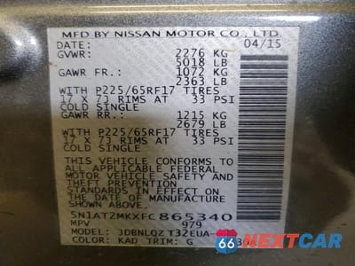 Zdjęcie 13 z 13 samochodu: 2015 NISSAN ROGUE SV VIN:5N1AT2MKXFC865340 - miniatura