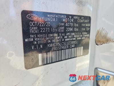 Zdjęcie 12 z 12 samochodu: 2020 HYUNDAI IONIQ SEL VIN:KMHC85LC5LU239951 - miniatura