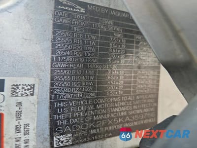 Zdjęcie 13 z 13 samochodu: 2019 JAGUAR F-PACE PRESTIGE VIN:SADCK2FX5KA359756 - miniatura
