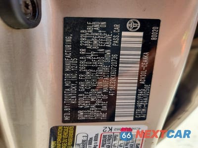 Zdjęcie 12 z 12 samochodu: 2006 TOYOTA CAMRY LE VIN:4T1BE32KX6U720736 - miniatura