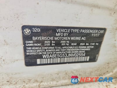 Zdjęcie 13 z 13 samochodu: 2018 BMW 320 XI VIN:WBA8E5G53JNV02554 - miniatura
