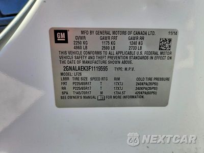 Zdjęcie 13 z 13 samochodu: 2015 CHEVROLET EQUINOX LS VIN:2GNALAEK3F1119595 - miniatura