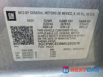 Zdjęcie 12 z 12 samochodu: 2021 CHEVROLET SILVERADO C1500 LT VIN:3GCPWCED8MG103579 - miniatura