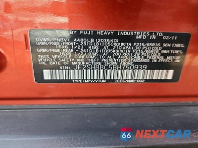 Zdjęcie 12 z 12 samochodu: 2011 SUBARU FORESTER 2.5X VIN:JF2SHBBC5BH750939 - miniatura