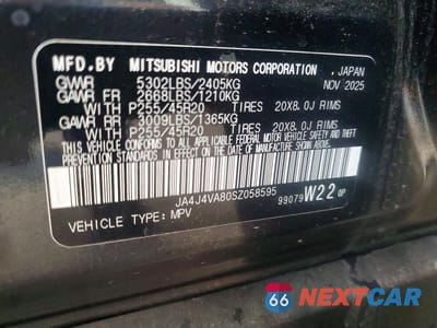 Zdjęcie 13 z 13 samochodu: 2025 MITSUBISHI OUTLANDER SE VIN:JA4J4VA80SZ058595 - miniatura