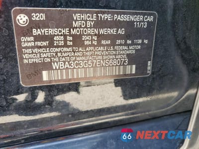 Zdjęcie 12 z 12 samochodu: 2014 BMW 320 I XDRIVE VIN:WBA3C3G57ENS68073 - miniatura