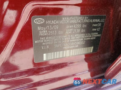 Zdjęcie 12 z 12 samochodu: 2010 HYUNDAI SONATA GLS VIN:5NPET4AC0AH596552 - miniatura