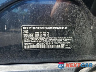 Zdjęcie 12 z 12 samochodu: 2022 BMW 330I VIN:3MW5R1J02N8C46445 - miniatura