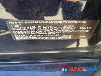 Zdjęcie 12 z 12 samochodu: 2016 BMW X6 XDRIVE35I VIN:5UXKU2C55G0N80449 - miniatura