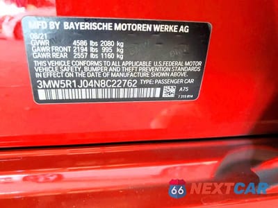 Zdjęcie 12 z 12 samochodu: 2022 BMW 330I VIN:3MW5R1J04N8C22762 - miniatura