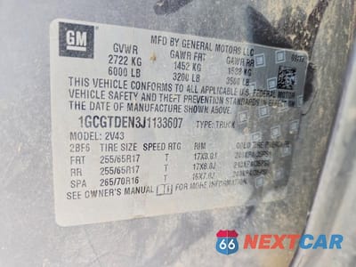 Zdjęcie 12 z 12 samochodu: 2018 CHEVROLET COLORADO Z71 VIN:1GCGTDEN3J1133607 - miniatura