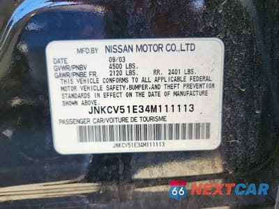 Zdjęcie 12 z 12 samochodu: 2004 INFINITI G35 BASE VIN:JNKCV51E34M111113 - miniatura
