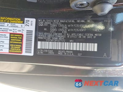Zdjęcie 13 z 13 samochodu: 2023 TOYOTA SIENNA XLE VIN:5TDYSKFC8PS077412 - miniatura