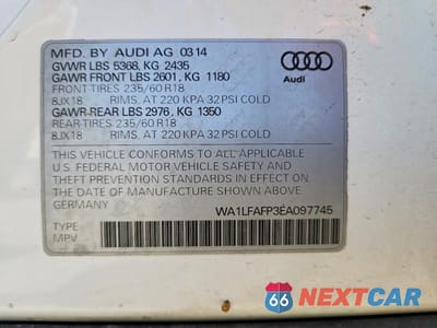 Zdjęcie 13 z 13 samochodu: 2014 AUDI Q5 PREMIUM PLUS VIN:WA1LFAFP3EA097745 - miniatura