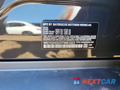 Zdjęcie 12 z 12 samochodu: 2026 BMW I4 XDRIVE 40 VIN:WBY43HD03TFW61023 - miniatura