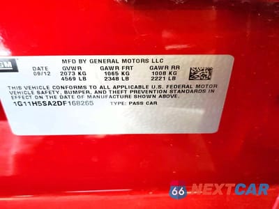 Zdjęcie 12 z 12 samochodu: 2013 CHEVROLET MALIBU LTZ VIN:1G11H5SA2DF168265 - miniatura