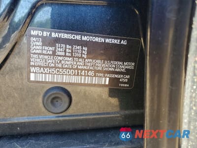 Zdjęcie 23 z 24 samochodu: 2013 BMW 528 XI VIN:WBAXH5C55DD114146 - miniatura