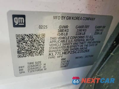 Zdjęcie 12 z 12 samochodu: 2025 CHEVROLET TRAX 1LT VIN:KL77LHEP2SC235265 - miniatura