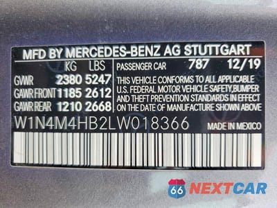 Zdjęcie 13 z 13 samochodu: 2020 MERCEDES-BENZ GLB 250 4MATIC VIN:W1N4M4HB2LW018366 - miniatura