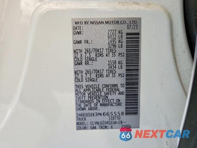 Zdjęcie 12 z 12 samochodu: 2023 NISSAN FRONTIER PRO-4X VIN:1N6ED1EK3PN665558 - miniatura