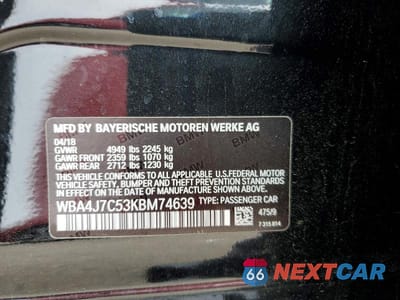 Zdjęcie 13 z 13 samochodu: 2019 BMW 440XI GRAN COUPE VIN:WBA4J7C53KBM74639 - miniatura
