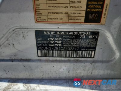 Zdjęcie 12 z 12 samochodu: 2012 MERCEDES-BENZ S 550 VIN:WDDNG7DB3CA432317 - miniatura