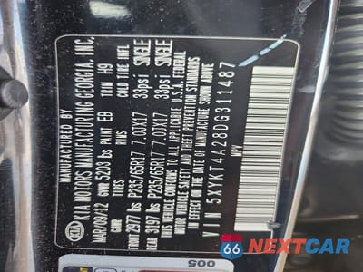Zdjęcie 13 z 13 samochodu: 2013 KIA SORENTO LX VIN:5XYKT4A28DG311487 - miniatura