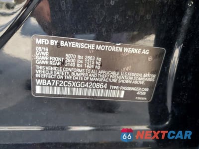 Zdjęcie 12 z 12 samochodu: 2016 BMW 750 XI VIN:WBA7F2C5XGG420864 - miniatura