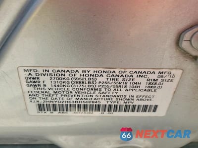 Zdjęcie 13 z 13 samochodu: 2011 ACURA MDX TECHNOLOGY VIN:2HNYD2H63BH502845 - miniatura