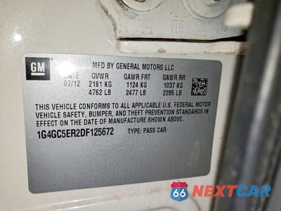 Zdjęcie 12 z 12 samochodu: 2013 BUICK LACROSSE VIN:1G4GC5ER2DF125672 - miniatura